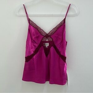 Cami NYC Florentine Lace-Trim Silk Cami in Magnolia Size 2